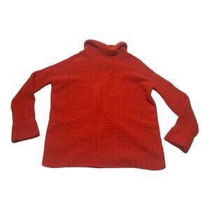 Pilcro womens small oversized anthropologie red rust knit cowl turtleneck sweate